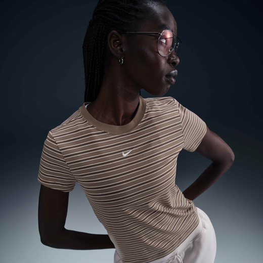 New In Women's Clothing-Nike, Nike Sportswear Chill Knit, Women's Slim Striped T-Shirt
