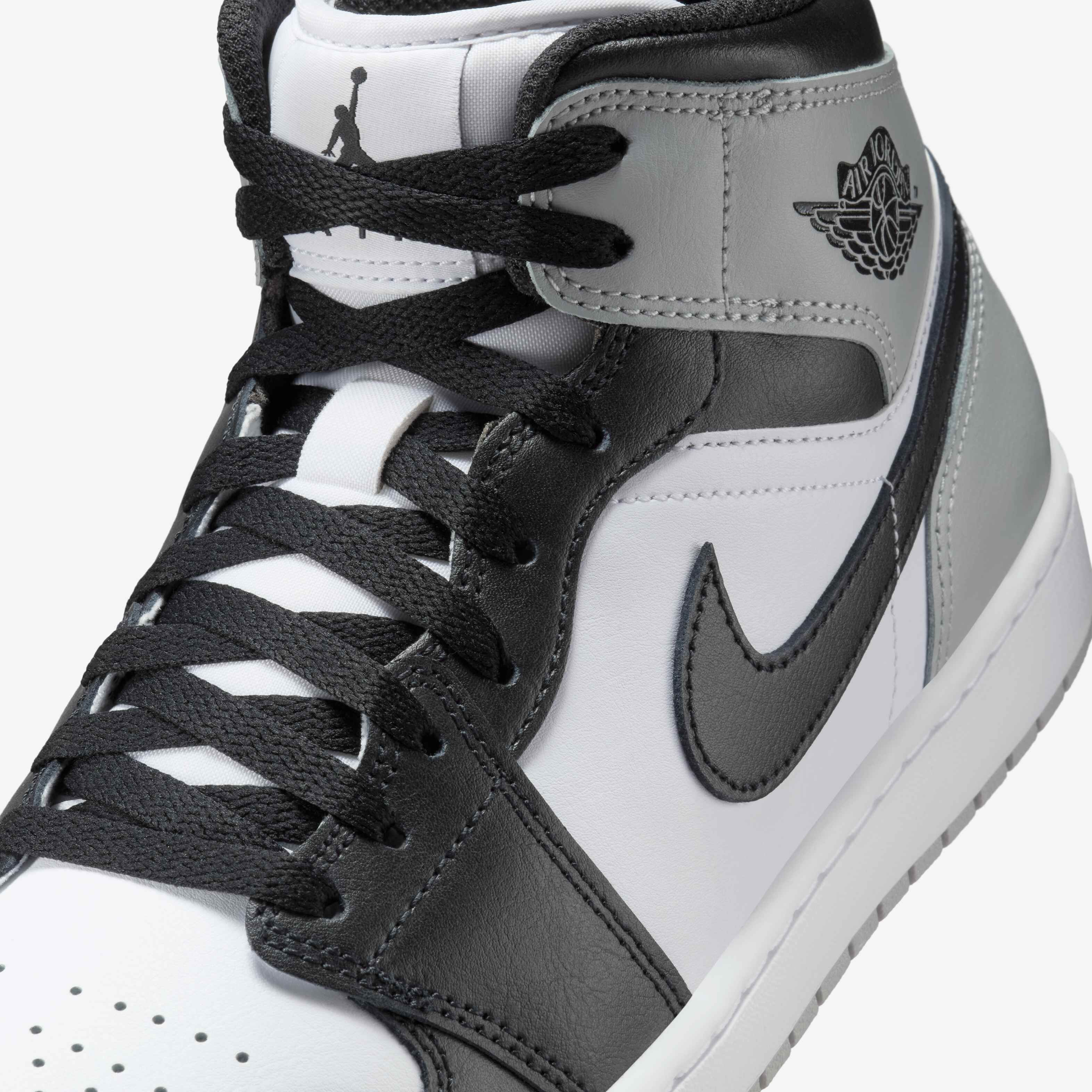 Buy Air Jordan 1 Mid Men's Shoes - White/Light Smoke Grey/Black