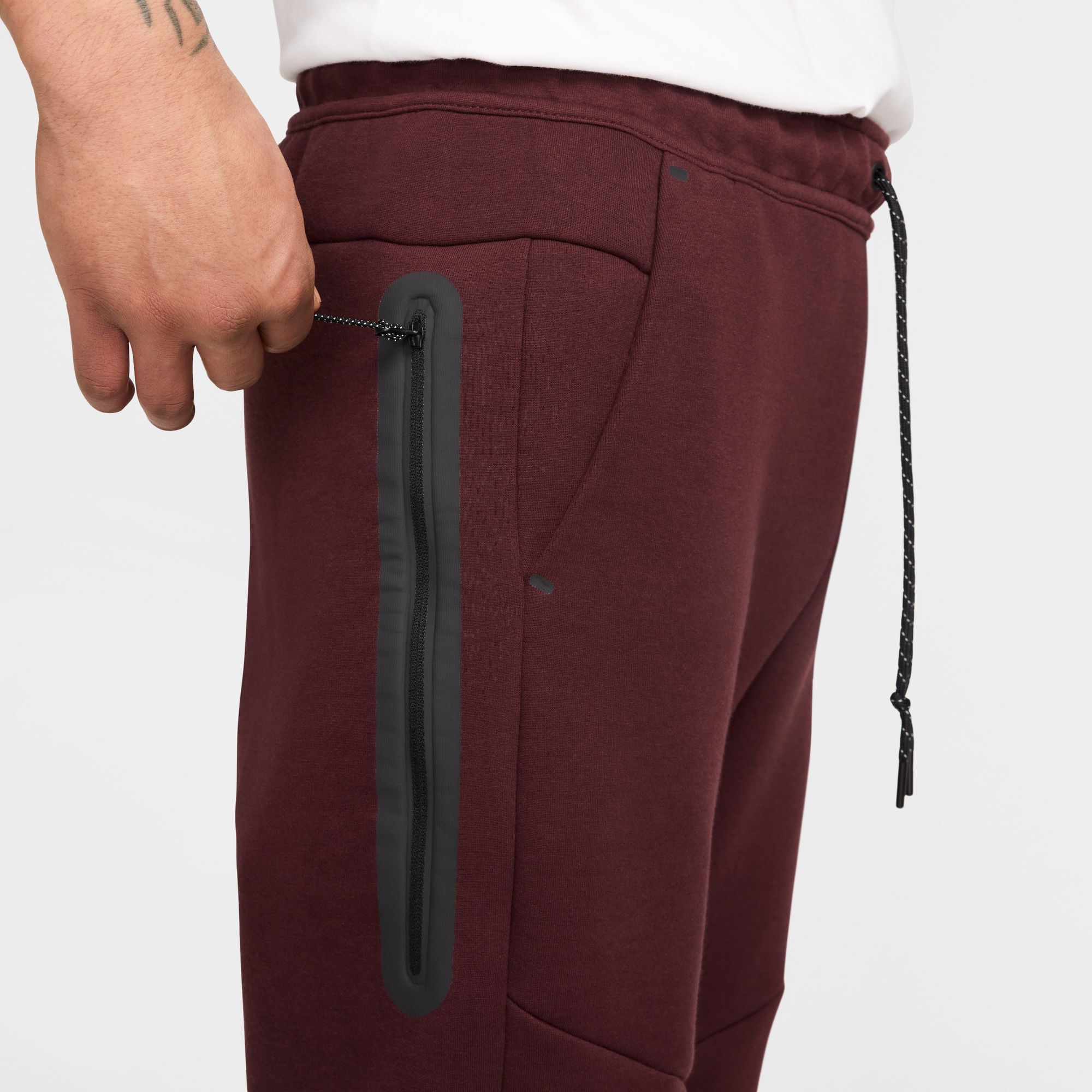 Buy Nike Tech Men s Fleece Joggers Burgundy Crush Black Nike Saudi Official