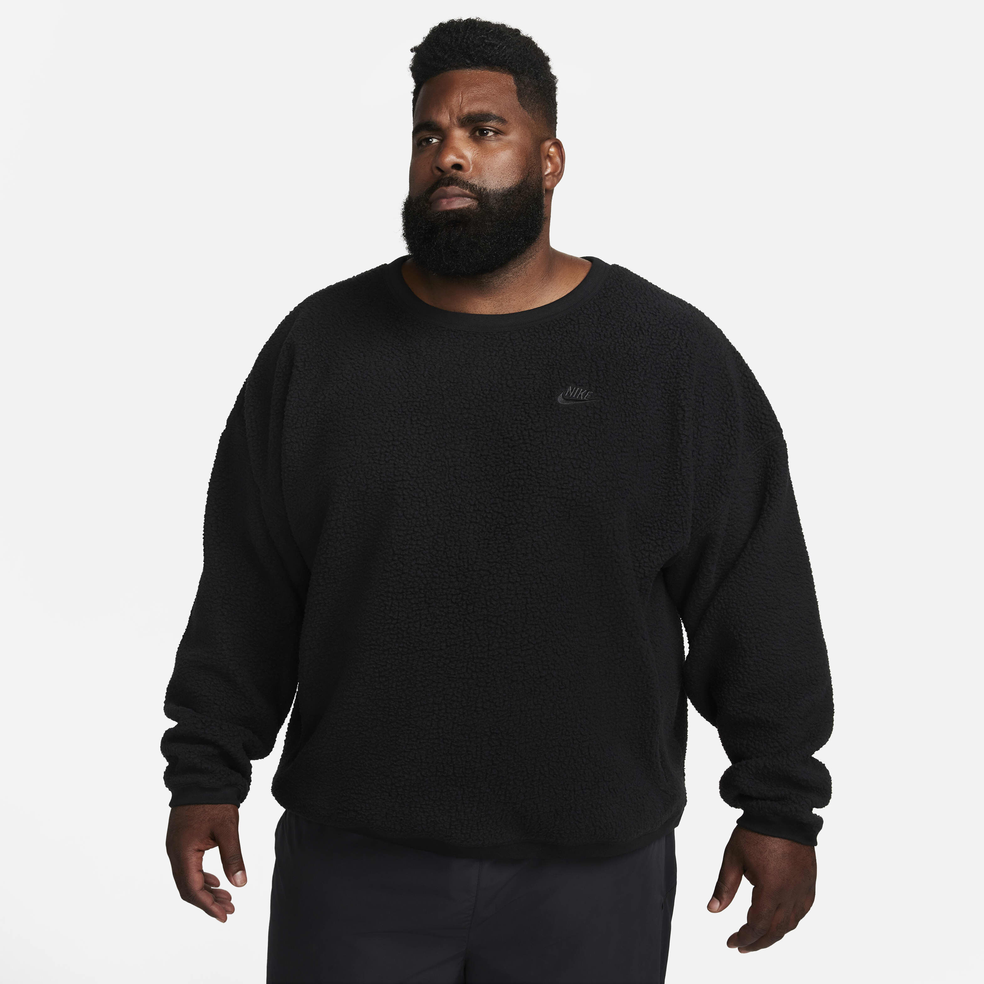 Buy Nike Club Fleece Men's Winterized Crew - Black/Black