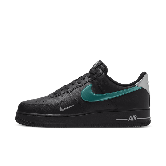 Air force 1 '07 lv8 shines shop in black and iridescent silver