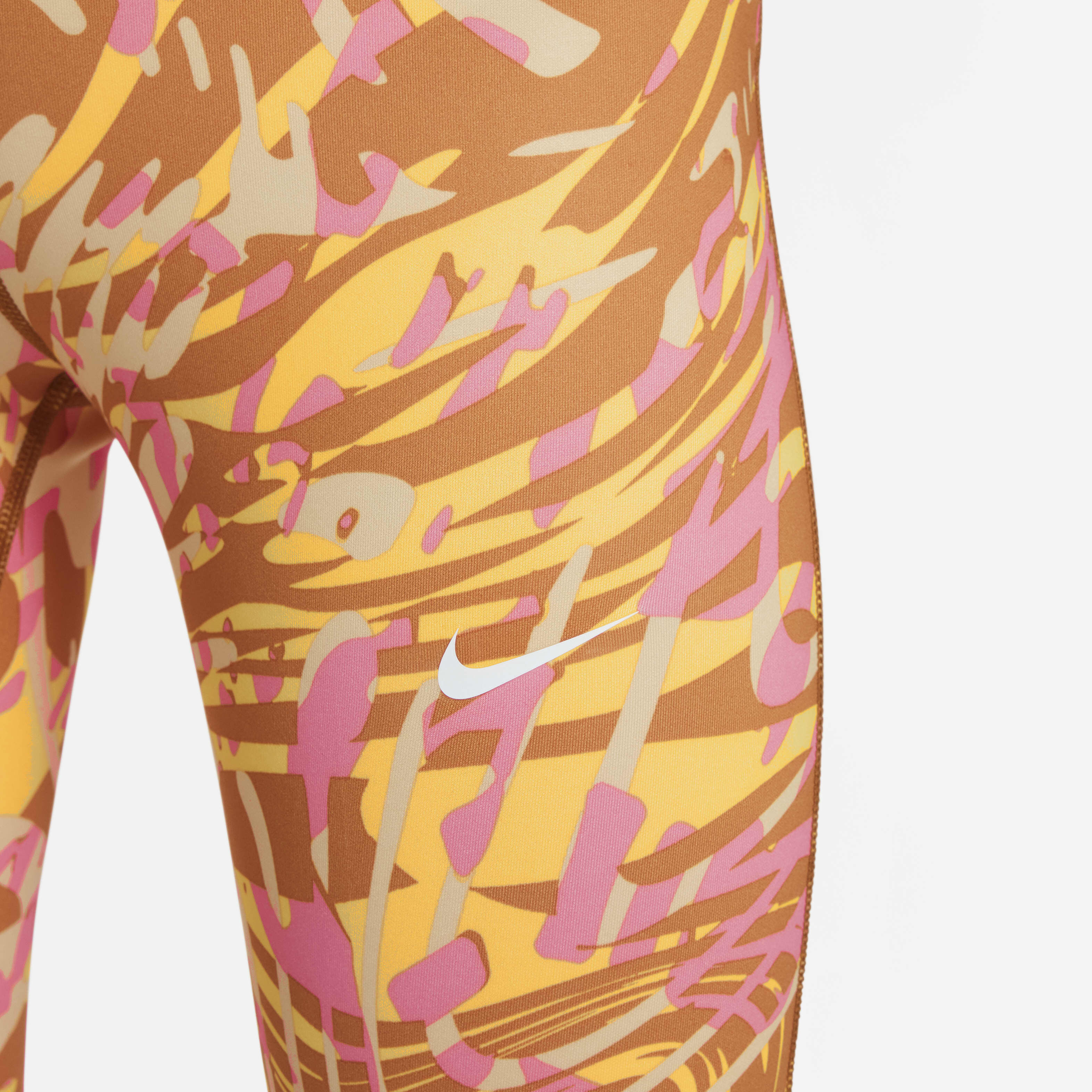 Buy Nike Pro Older Kids Girls Leggings Monarch Coral Chalk White Nike Saudi Official