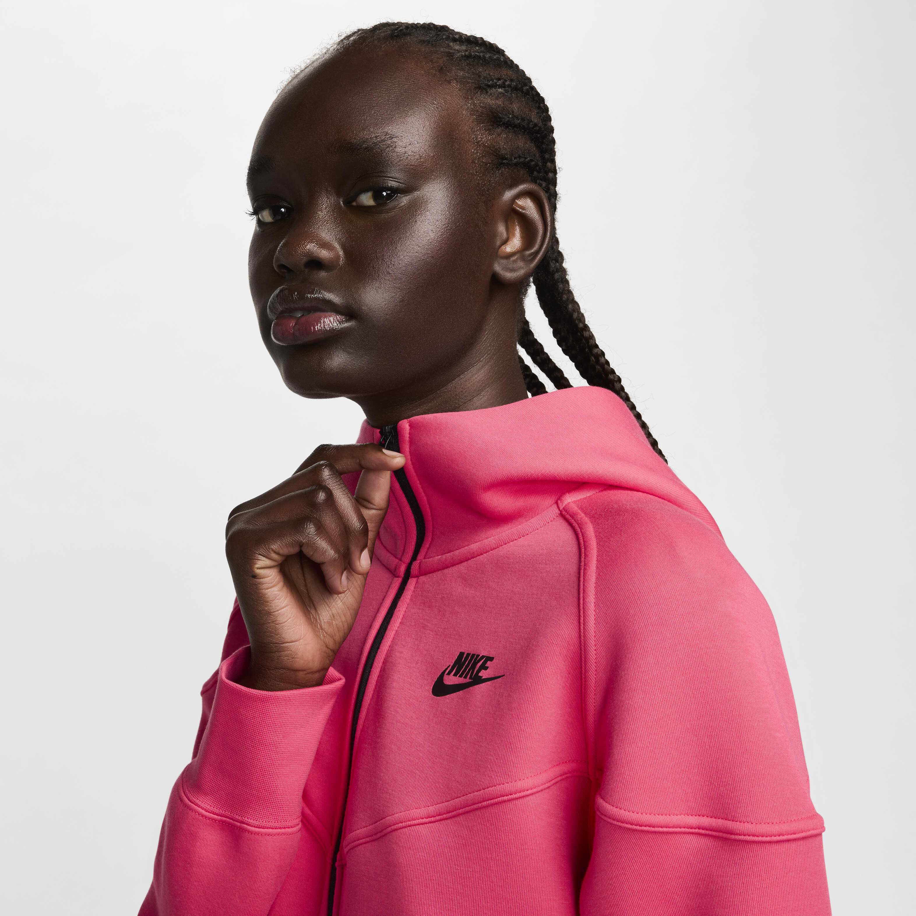 Buy Nike Sportswear Tech Fleece Windrunner Women s Full Zip Hoodie Aster Pink Black Nike Saudi Official