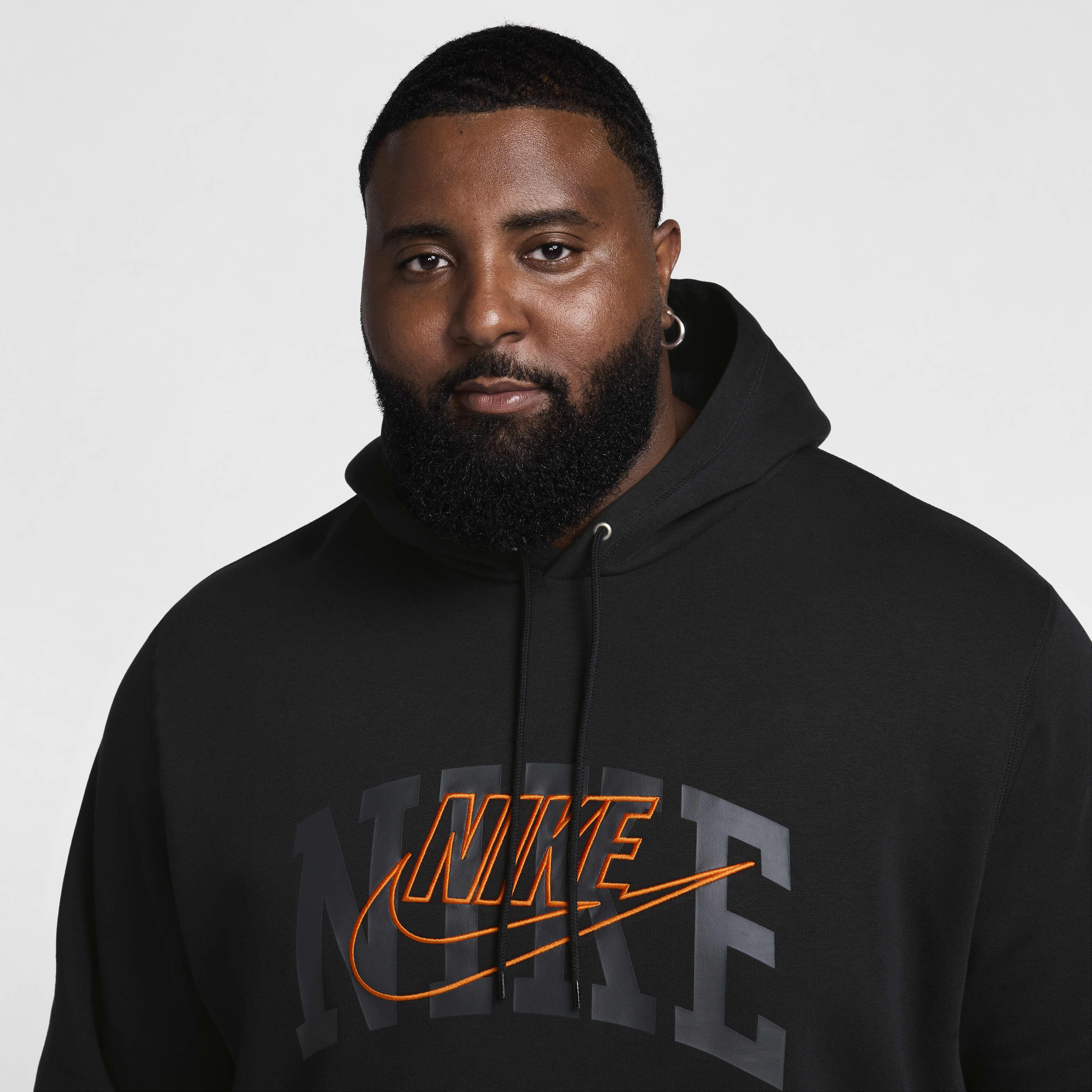 Buy Nike Club Fleece Men's Pullover Hoodie - Black/Safety Orange | Nike  Saudi Official
