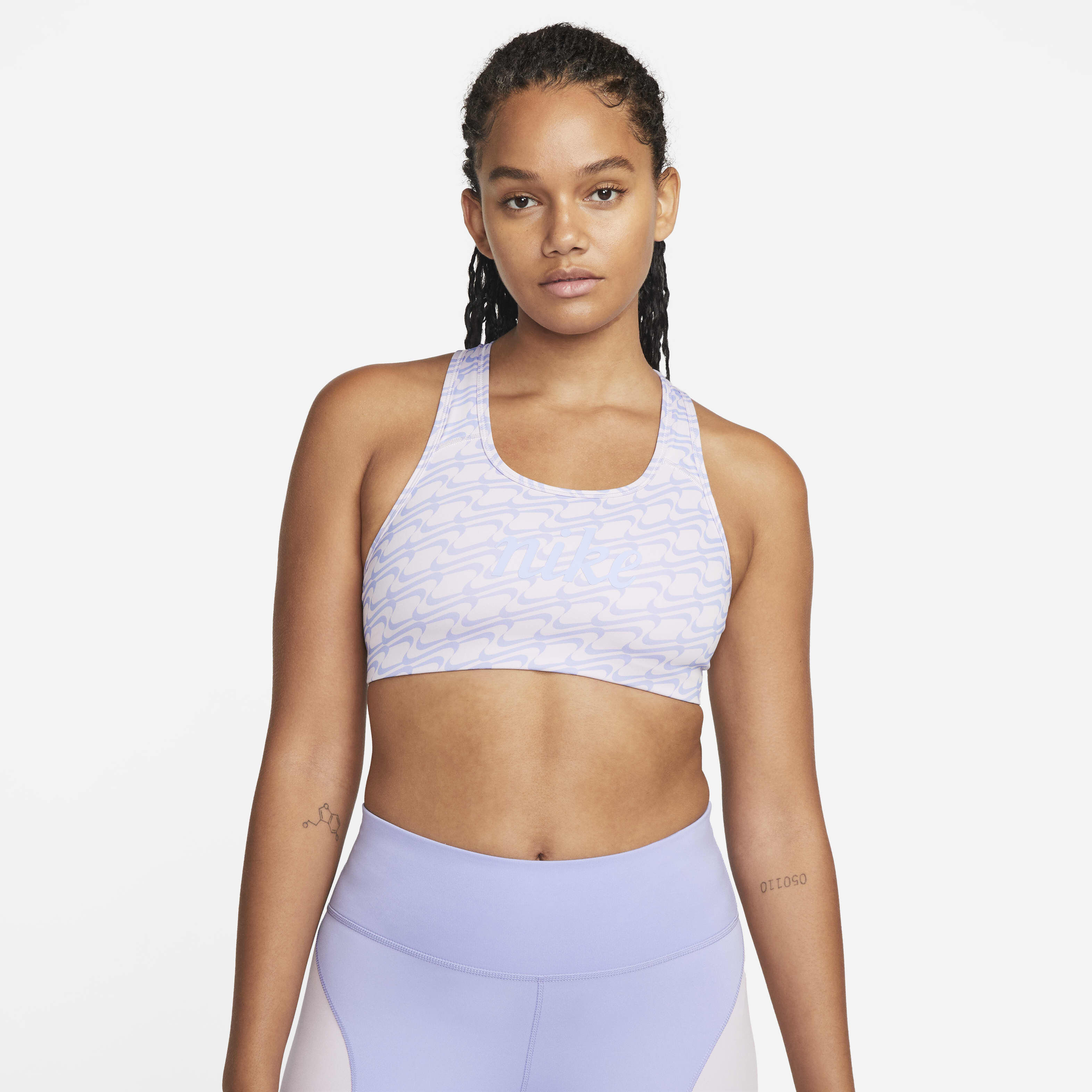 Buy Nike Swoosh Icon Clash Women s Medium Support Non Padded All over Print Sports Bra Nike Saudi Official
