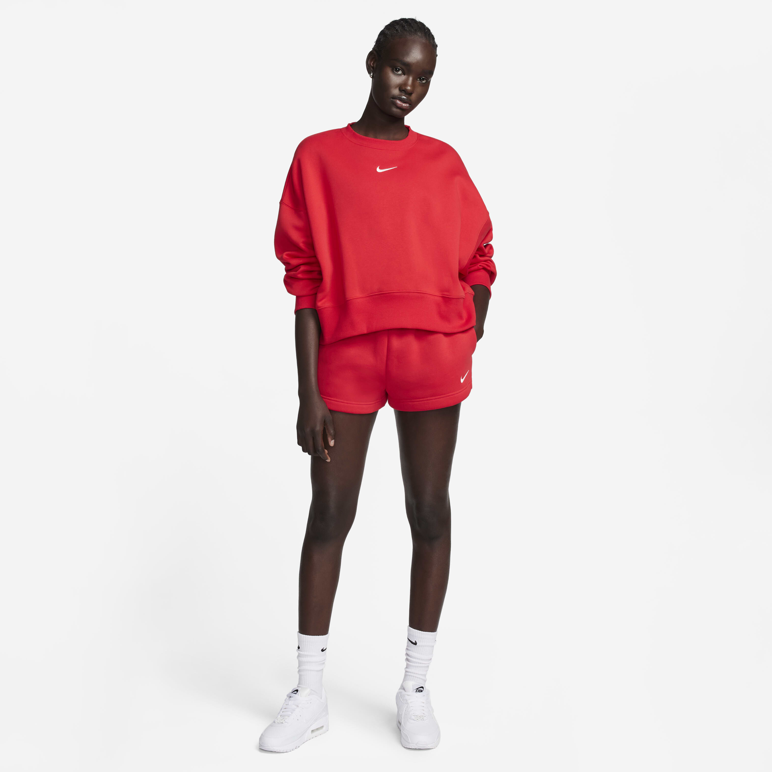 売れ筋商品|||ナイキ カットソー トップス レディース Women's Red Team USA Phoenix Fleece Pullover Sweatshirt Red Women's Nike USA Cropped Phoenix Fleece Red 1/2 Zip