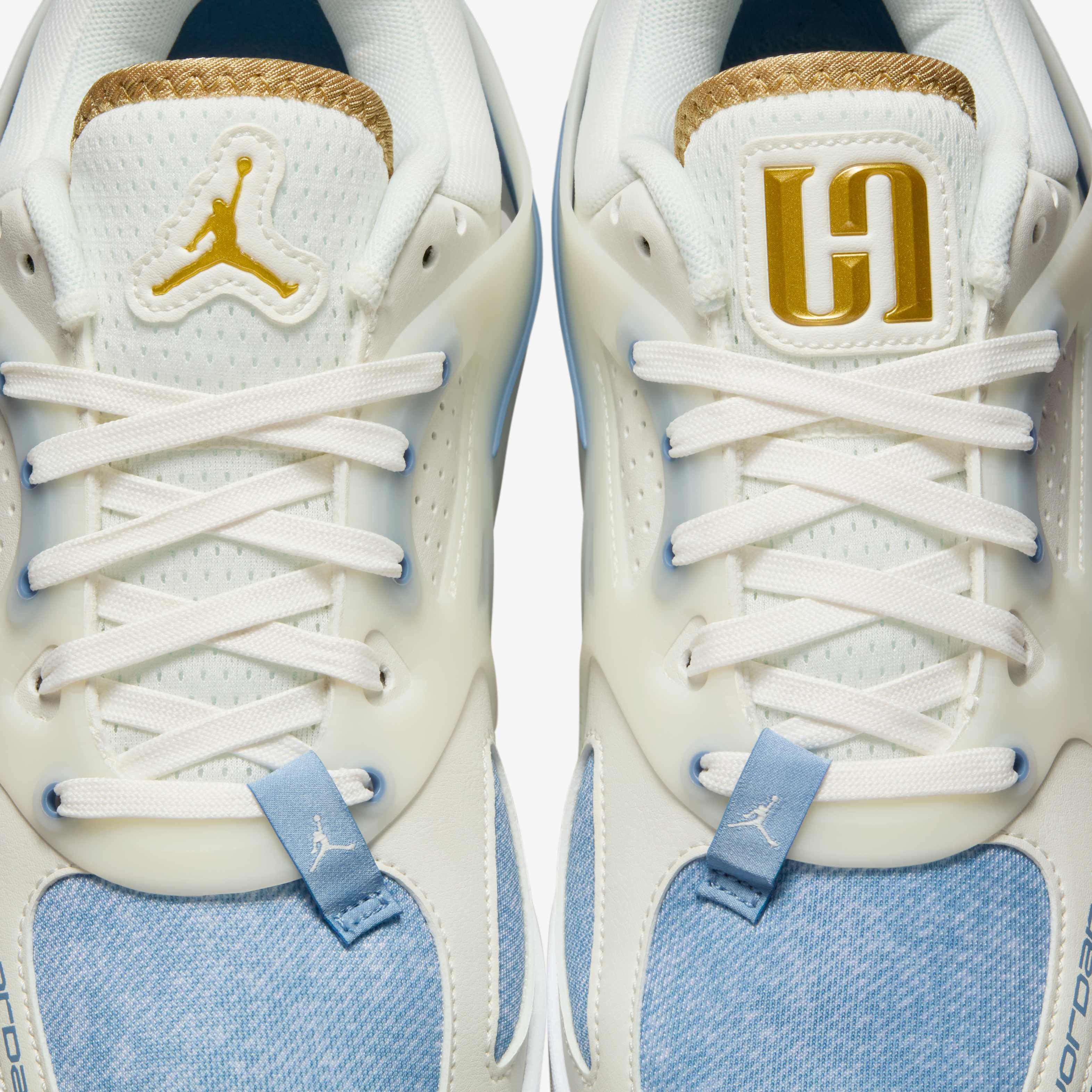 JORDAN HEIR series PF 〝Denim and Gold\" Jordan Women's Gold Heir Series Denim/Gold Sneaker | Bash