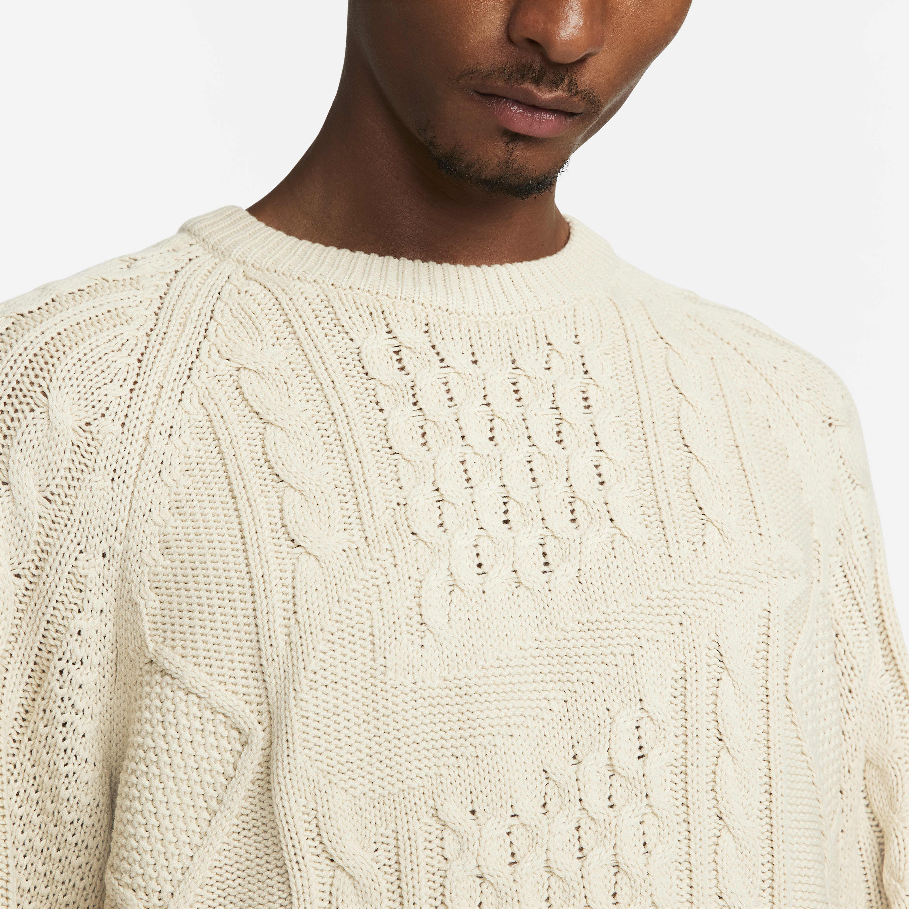Buy Nike Life Men's Cable-Knit Jumper - Rattan @ Nike Saudi