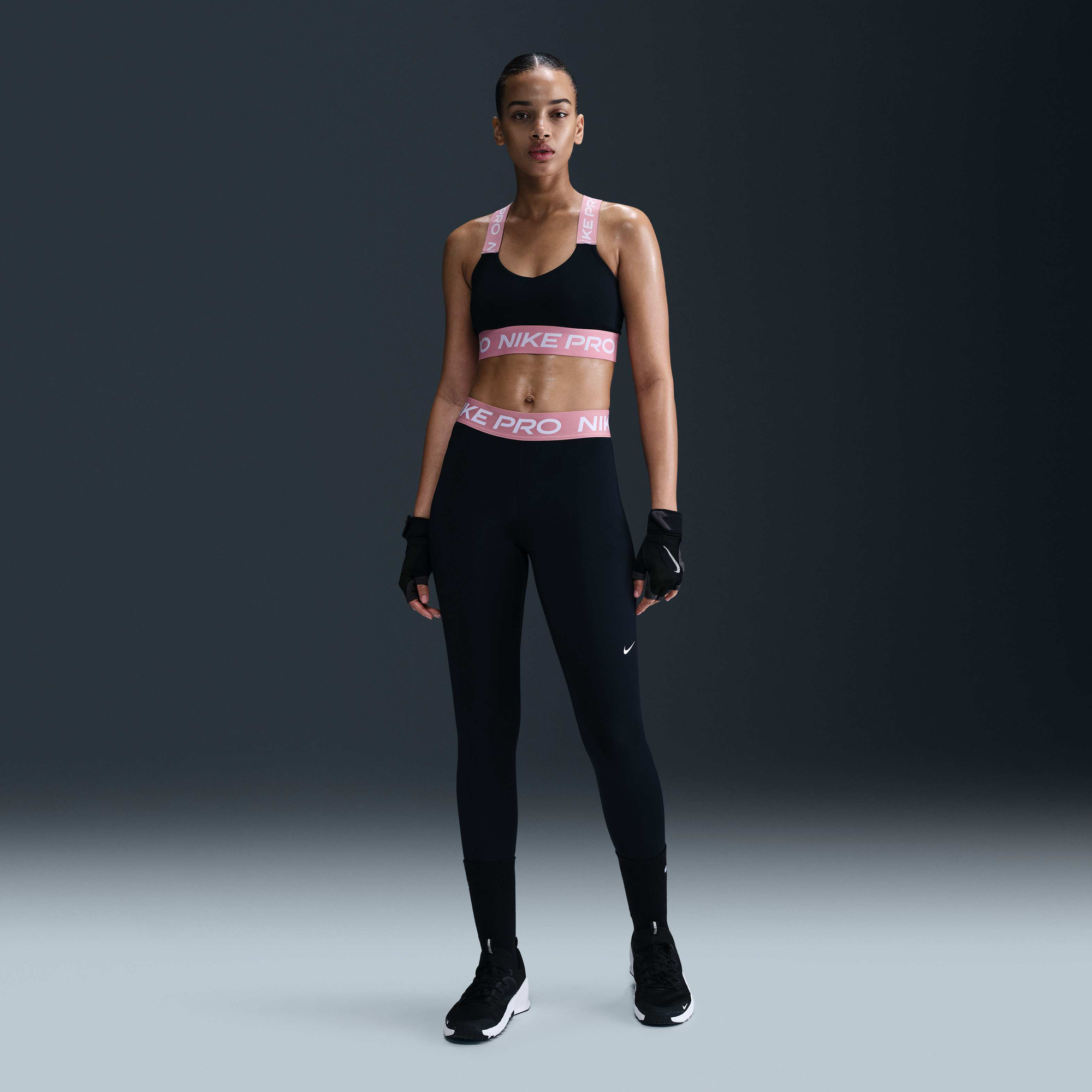 Buy Nike Pro Women's Mid-Rise Mesh-Panelled Leggings - Black