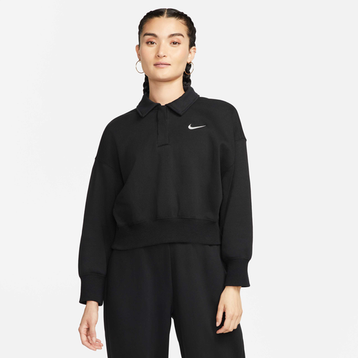 Women's Sweatshirts Sale-Nike, Nike Sportswear Phoenix Fleece, Women's 3/4-Sleeve Crop Polo Sweatshirt