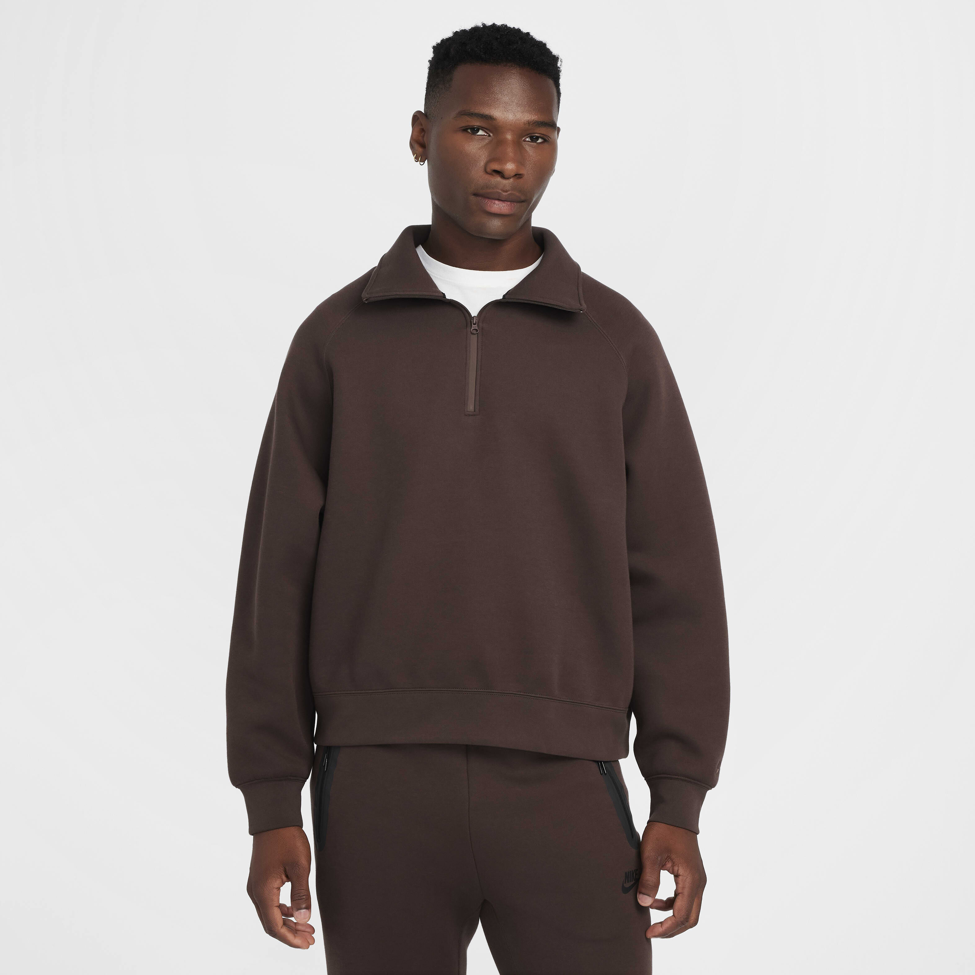 Buy Nike Tech Men s Fleece Half Zip Top Baroque Brown Baroque Brown Nike Saudi Official
