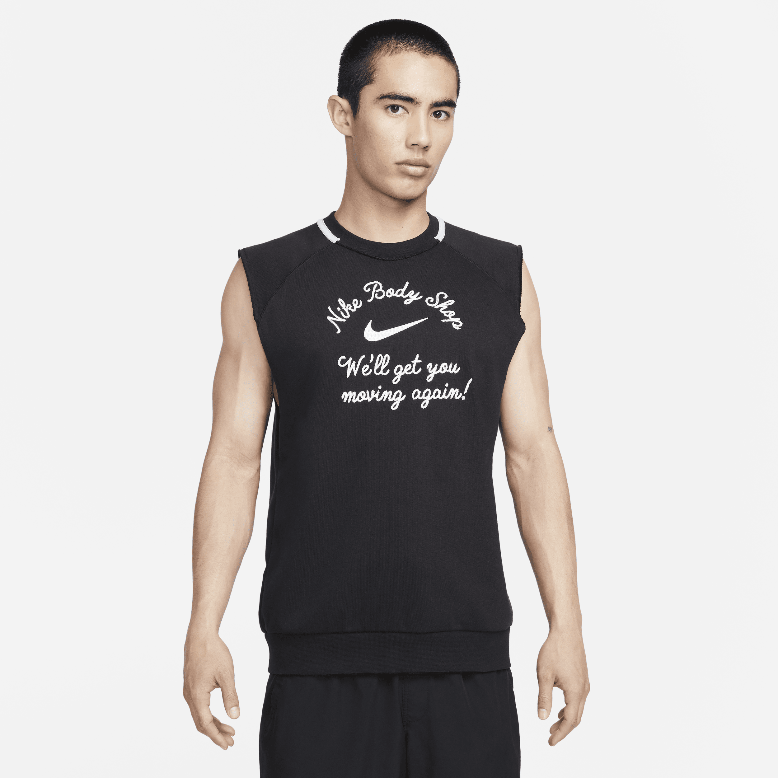 Shop Dri FIT Men s Sleeveless Fleece Fitness Top Nike KSA