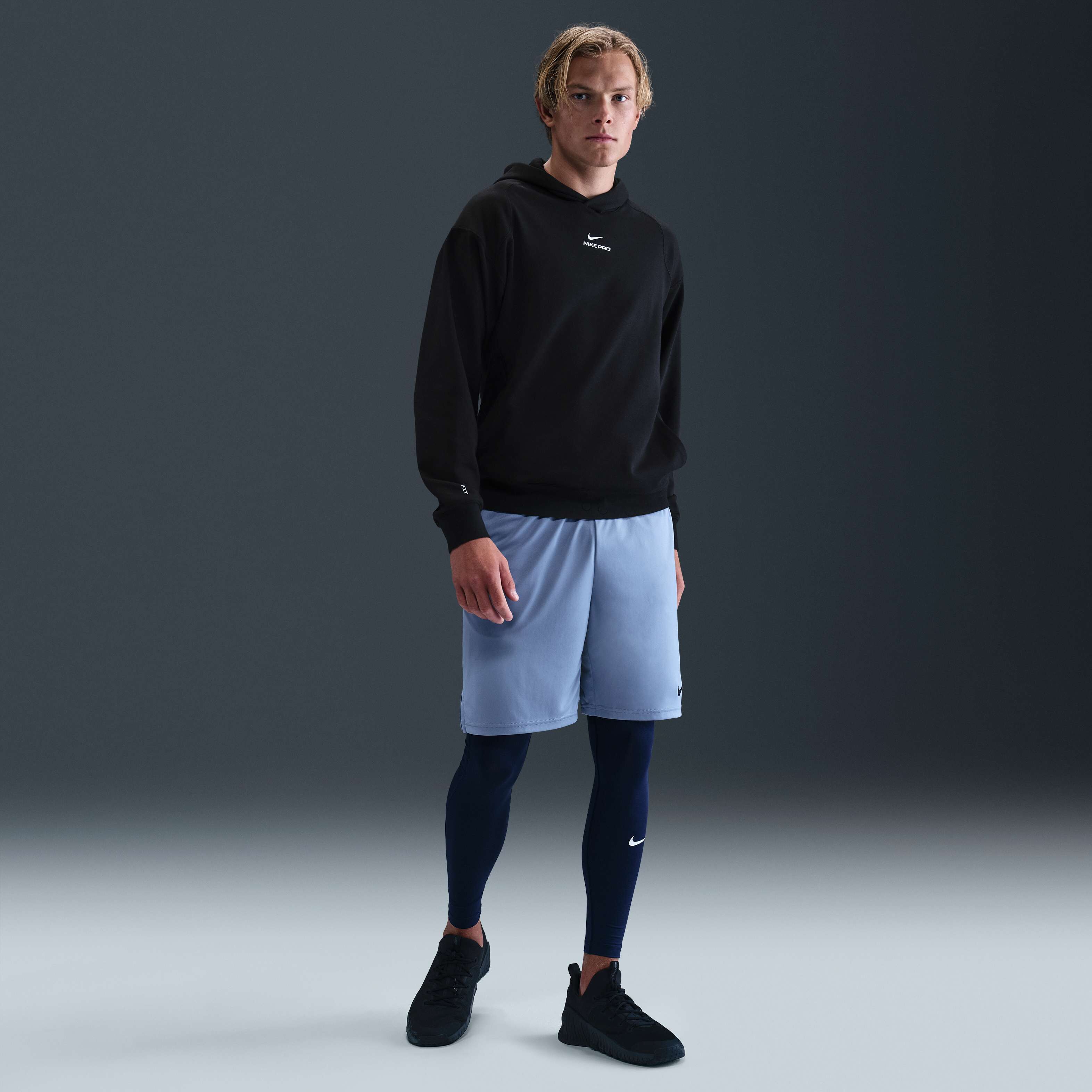 Nike Pro DRI-FIT パーカー　M 青 Nike Pro DRI-FIT パーカー M 青 - 陸上用シャツオンライン セール