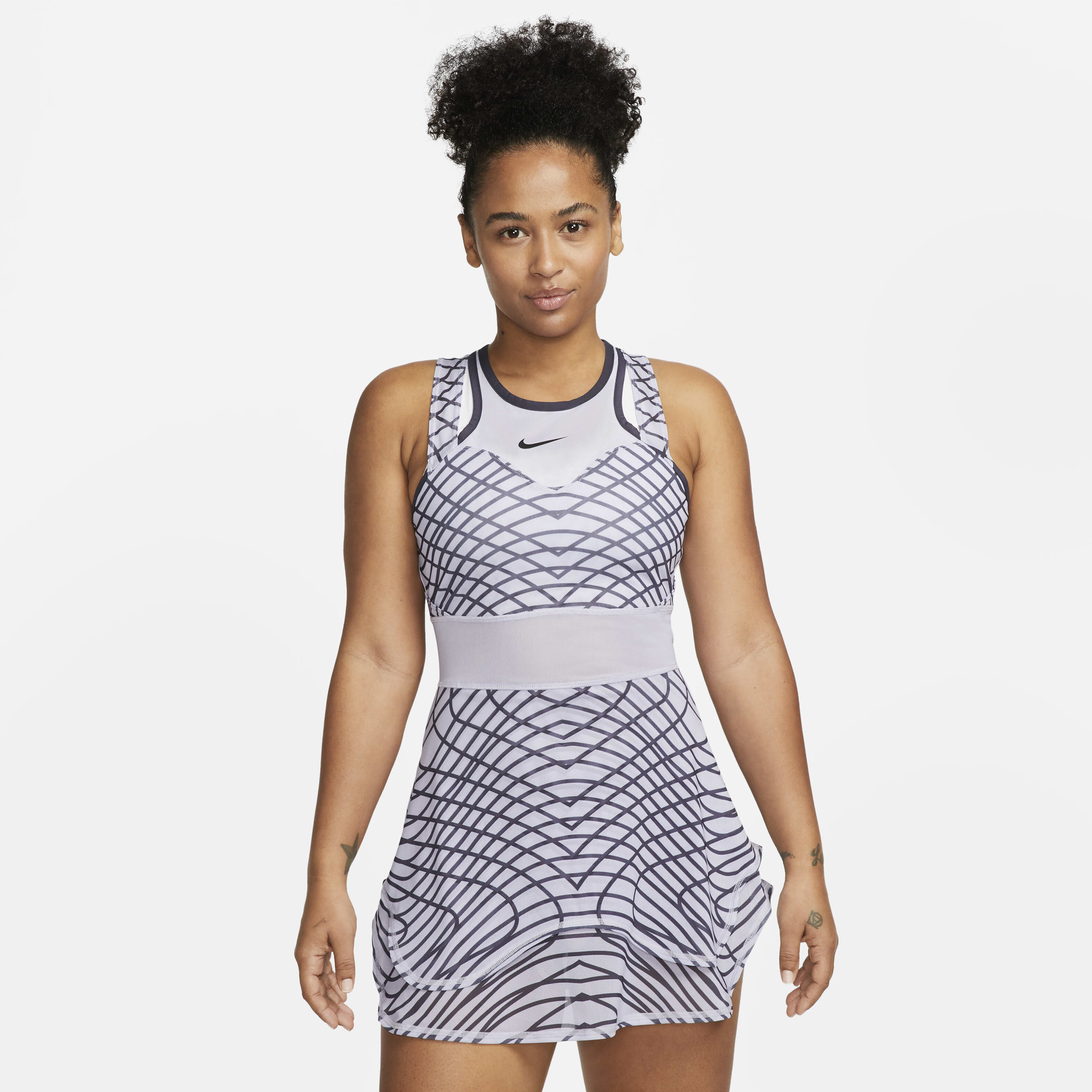 Buy NikeCourt Dri FIT Slam Women s Dress Oxygen Purple Gridiron Black Nike Saudi Official