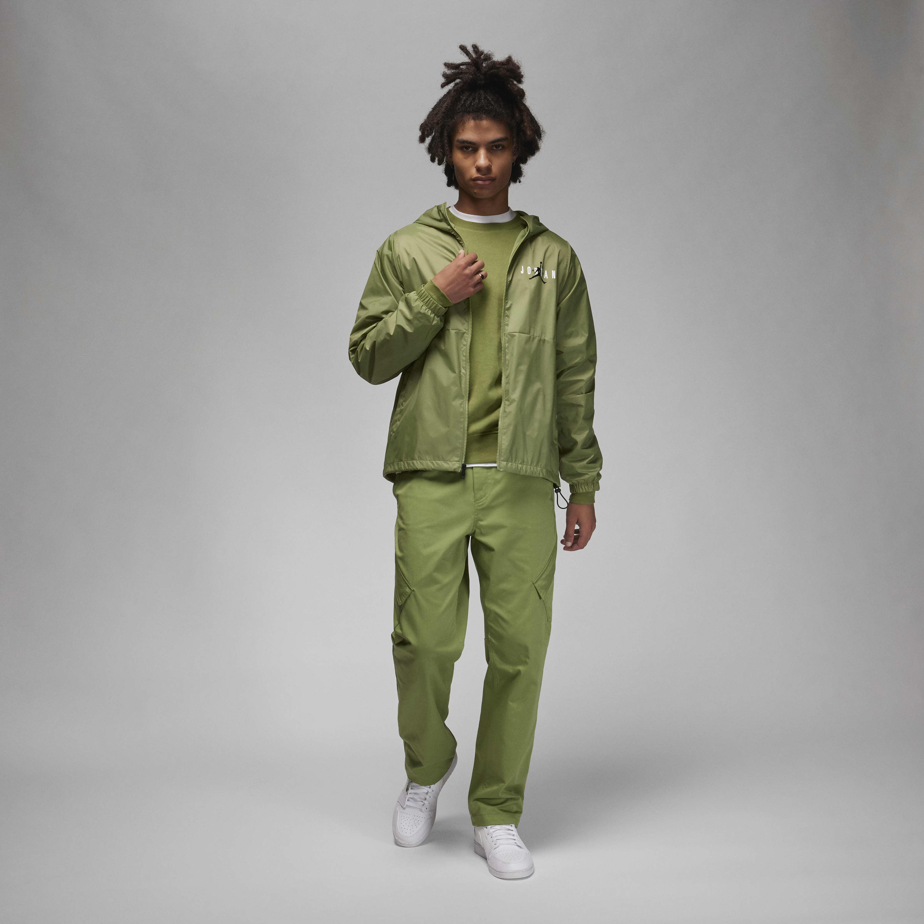 Buy Jordan Essentials Men's Woven Jacket - Sky J Light Olive/Sky J