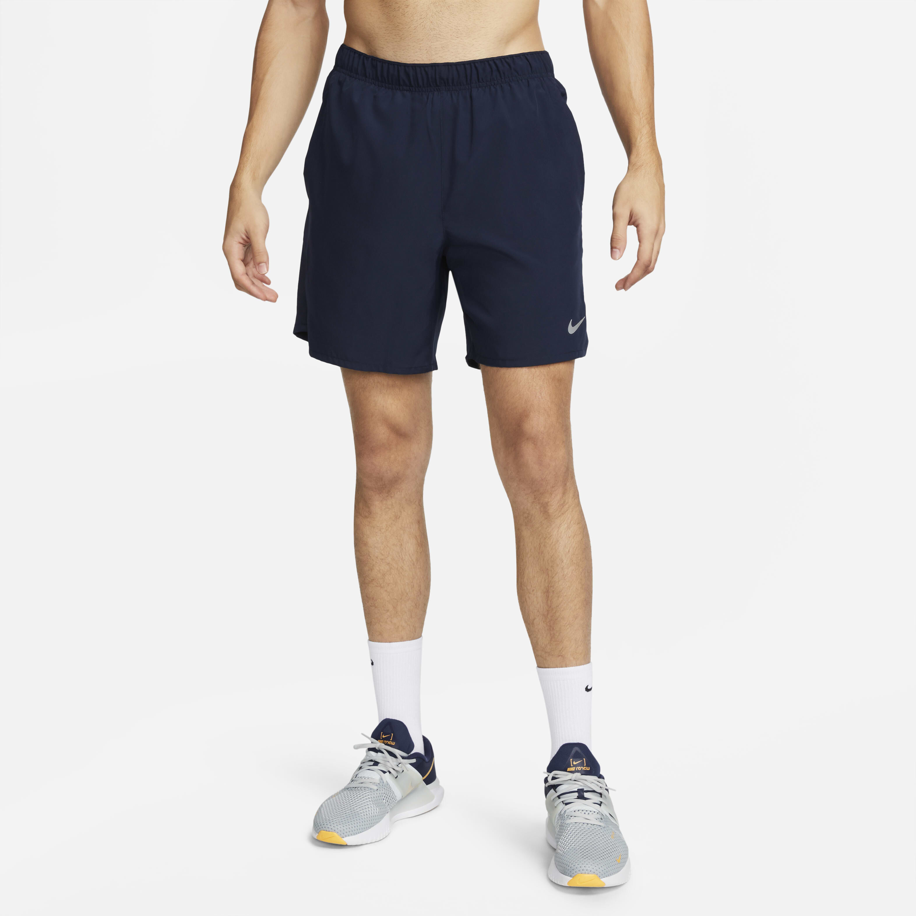 Buy Nike Challenger Men s Dri FIT 18cm approx. 2 in 1 Running Shorts Obsidian Obsidian Black Nike Saudi Official