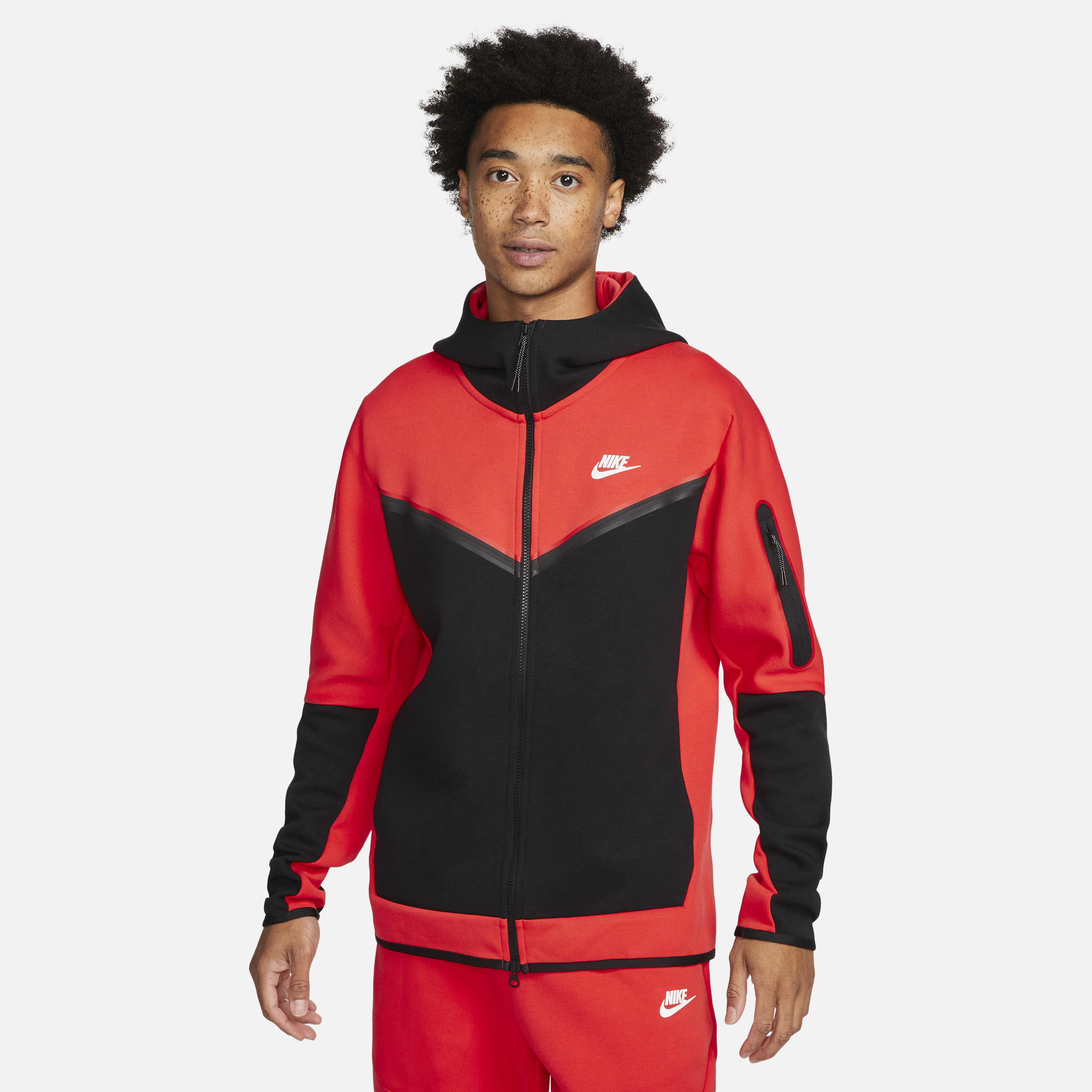 Buy Nike Sportswear Tech Fleece Men's Full-Zip Hoodie - Light  Crimson/Black/White | Nike Saudi Official