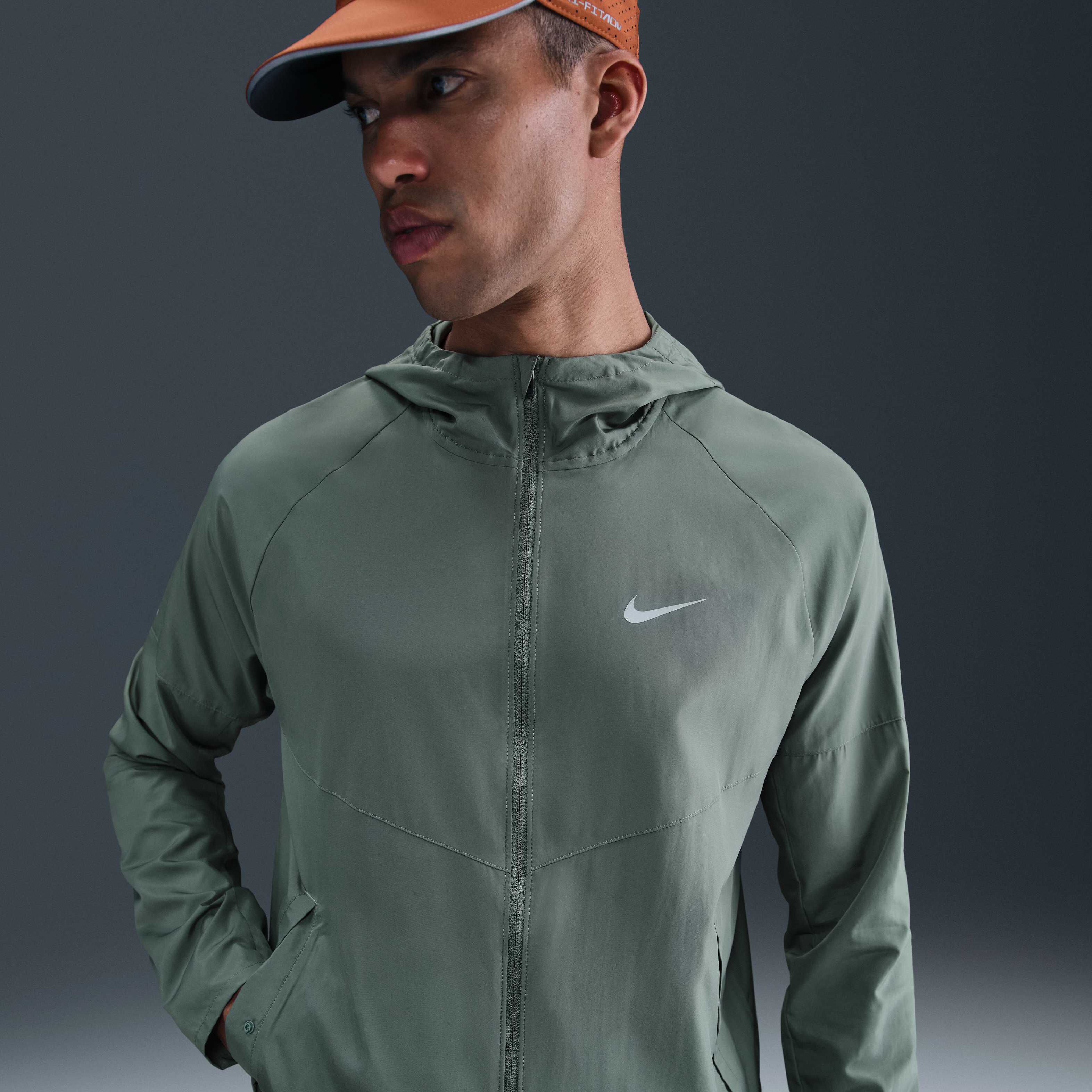 Buy Nike Miler Men's Repel Running Jacket Clay Green/Clay Green