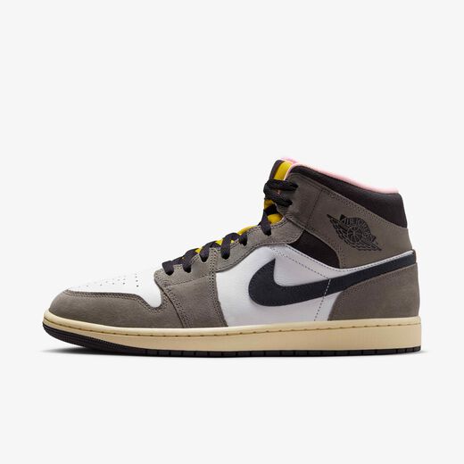 Men's Shoes-JRDN, Air Jordan 1 Mid 'Cave Stone', Men's Shoes