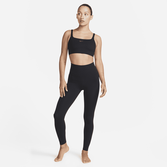 Nike training seamless top yoga leggings in black