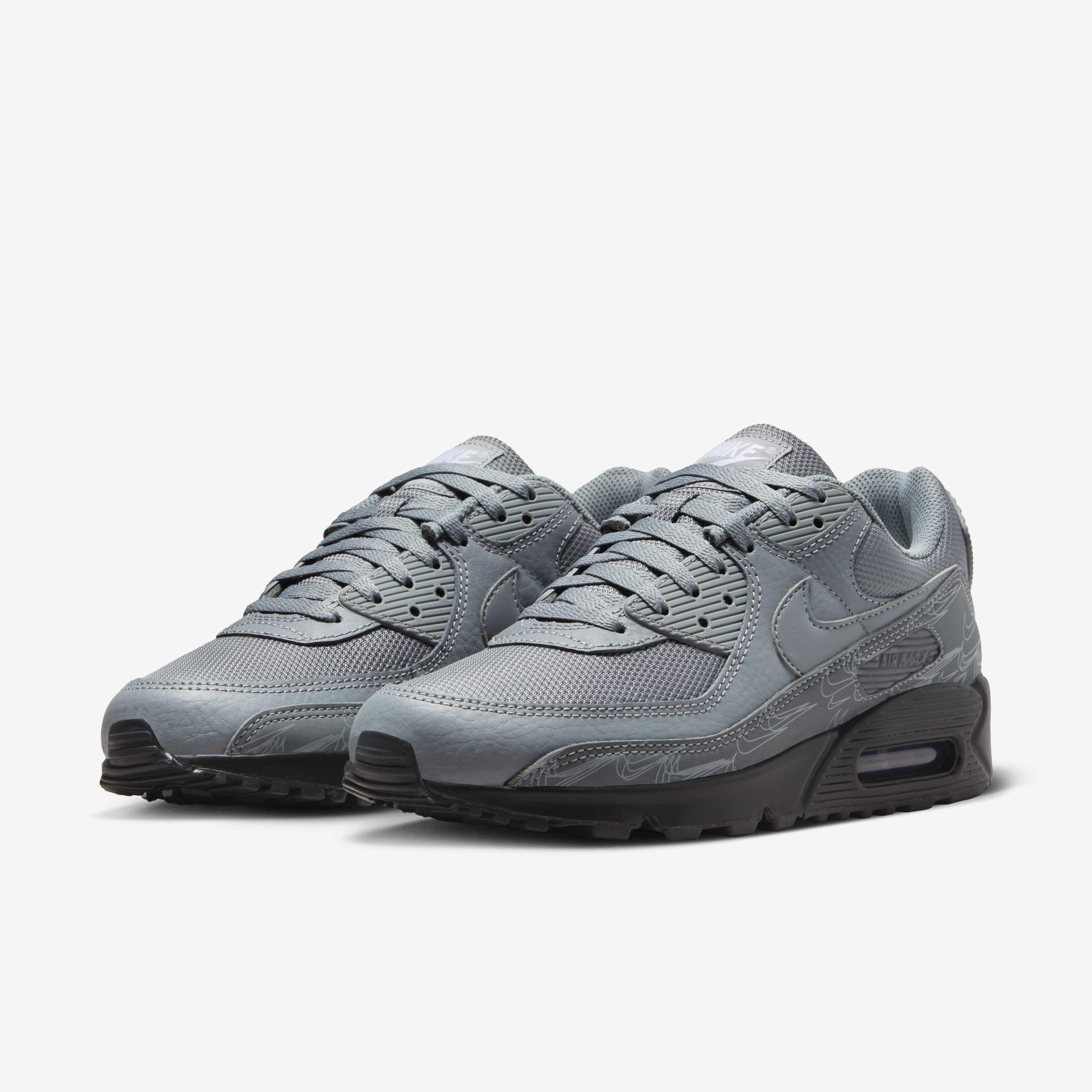 Buy Nike Air Max 90 Men s Shoes Cool Grey Black White Cool Grey Nike Saudi Official