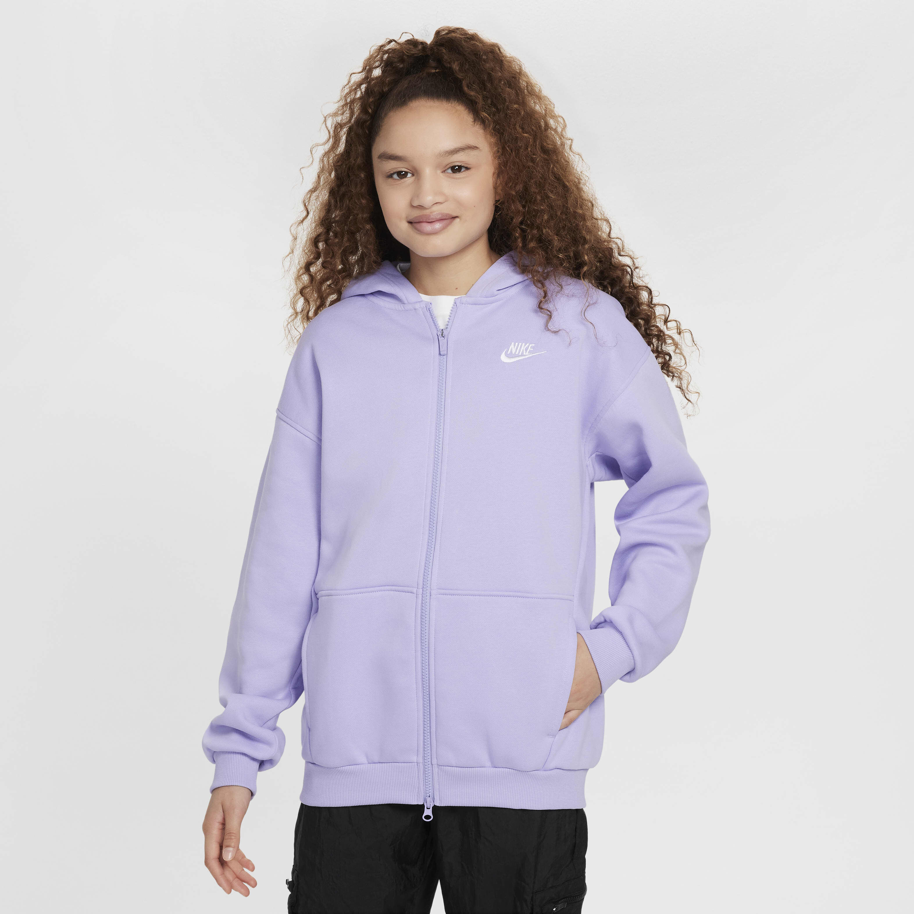 Nike club full zip hoodie junior on sale