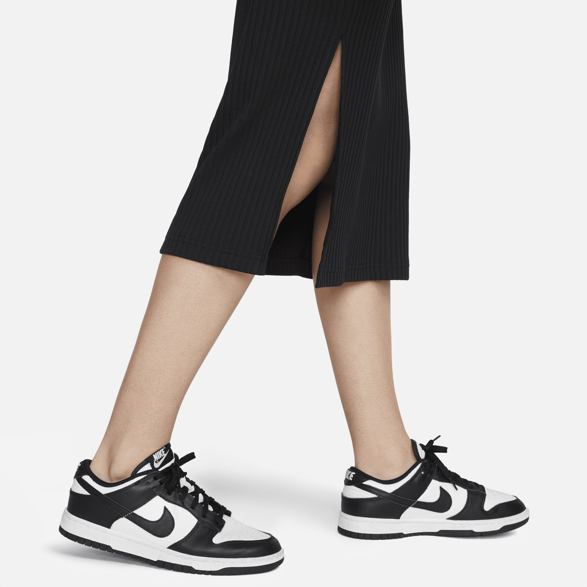 Shop Sportswear Women s High Waisted Ribbed Jersey Skirt Nike KSA