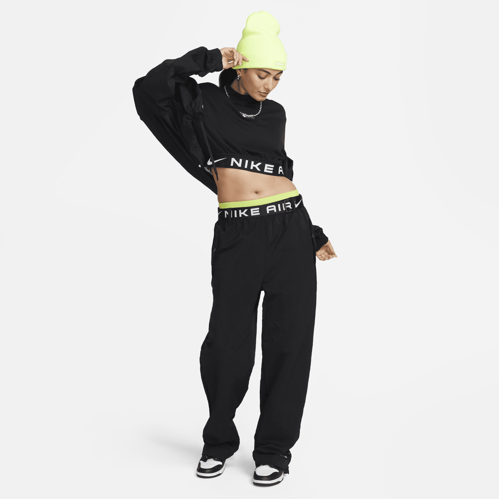 Shop Sportswear Air Women s High Waisted Woven Trousers Nike KSA