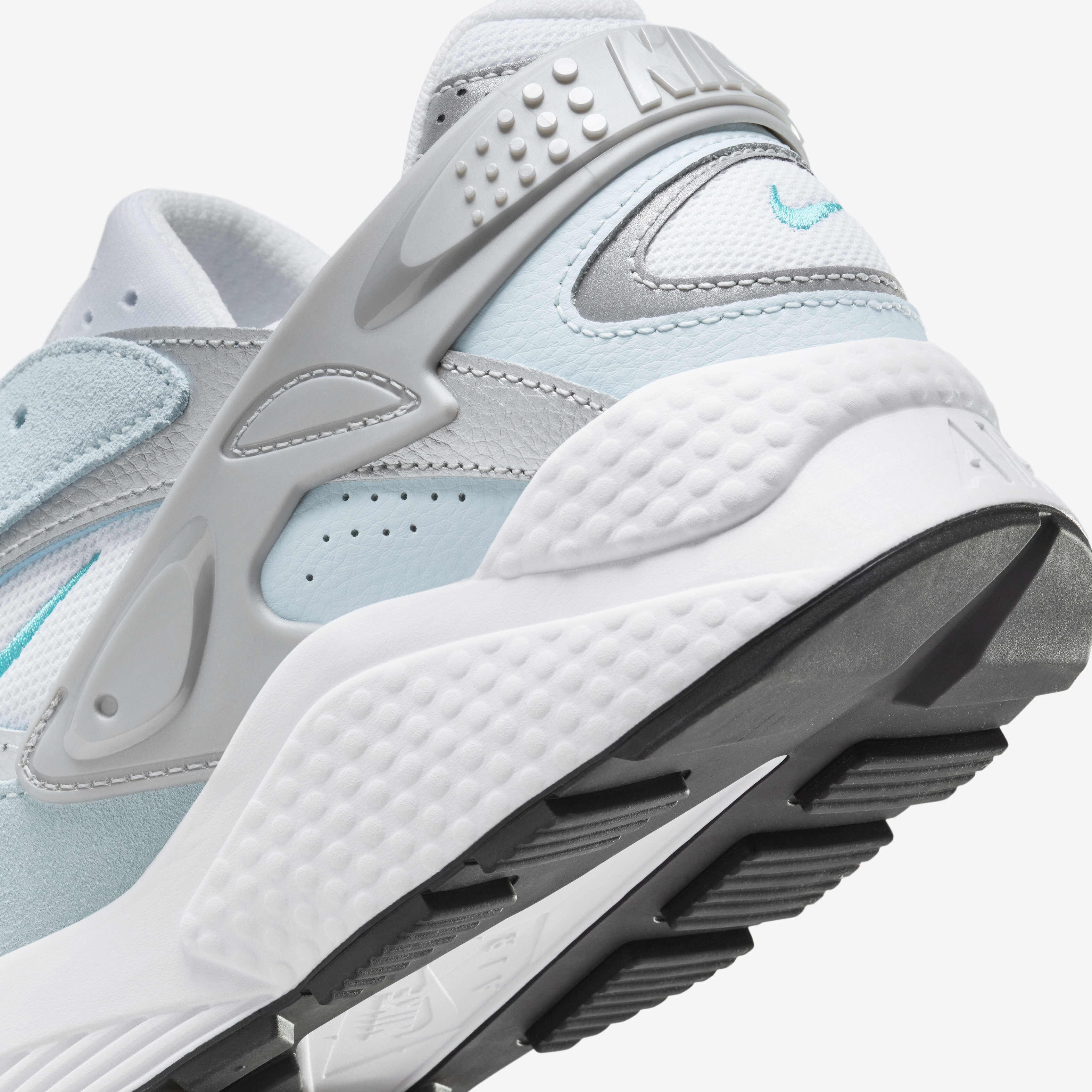 Buy Nike Air Huarache Runner Men s Shoes White Metallic Silver Glacier Blue Dusty Cactus Nike Saudi Official