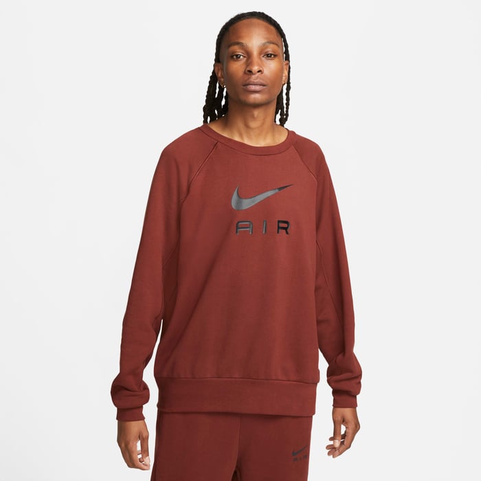 Buy Nike Sportswear Air Men's French Terry Crew Oxen Brown/Black