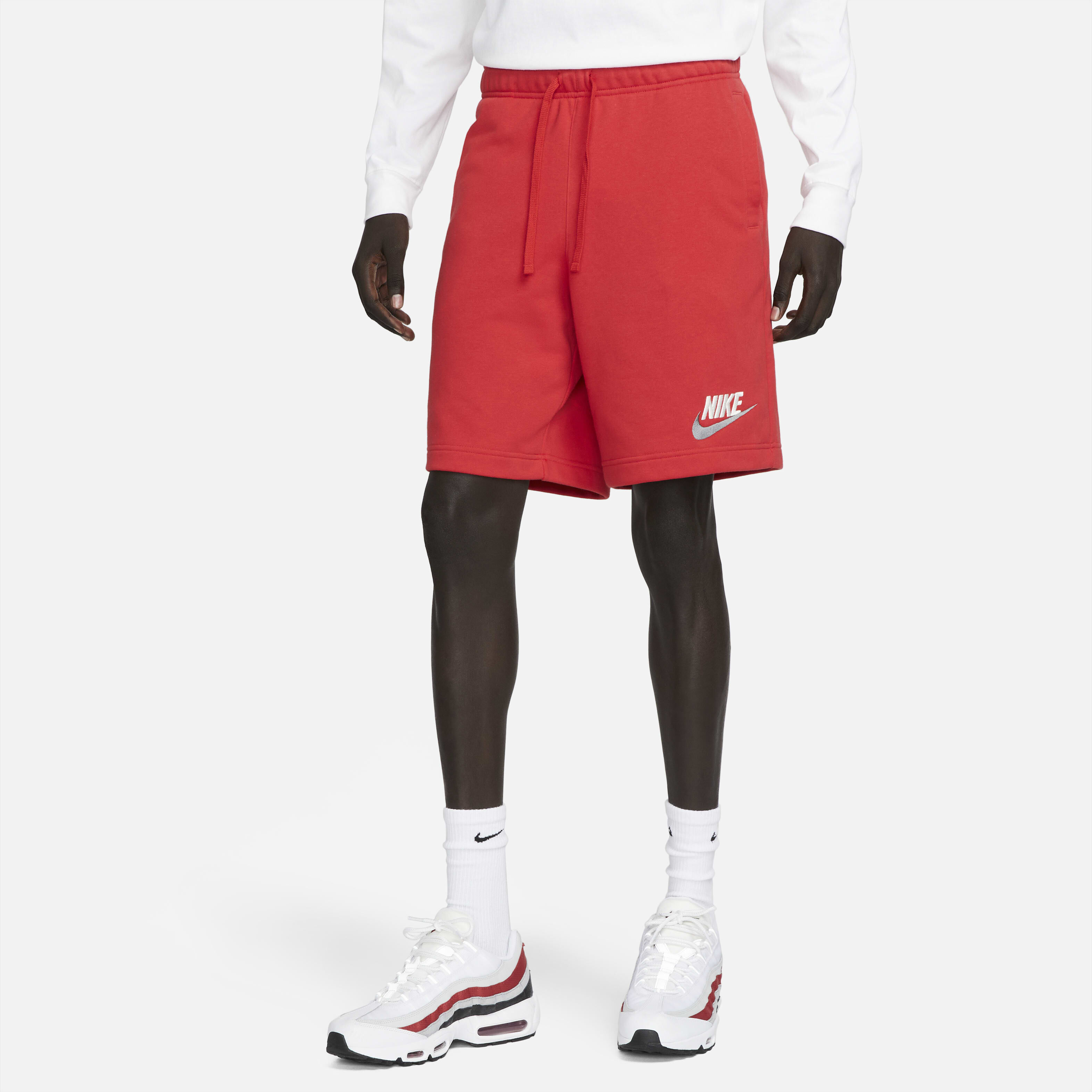 nike french terry shorts red