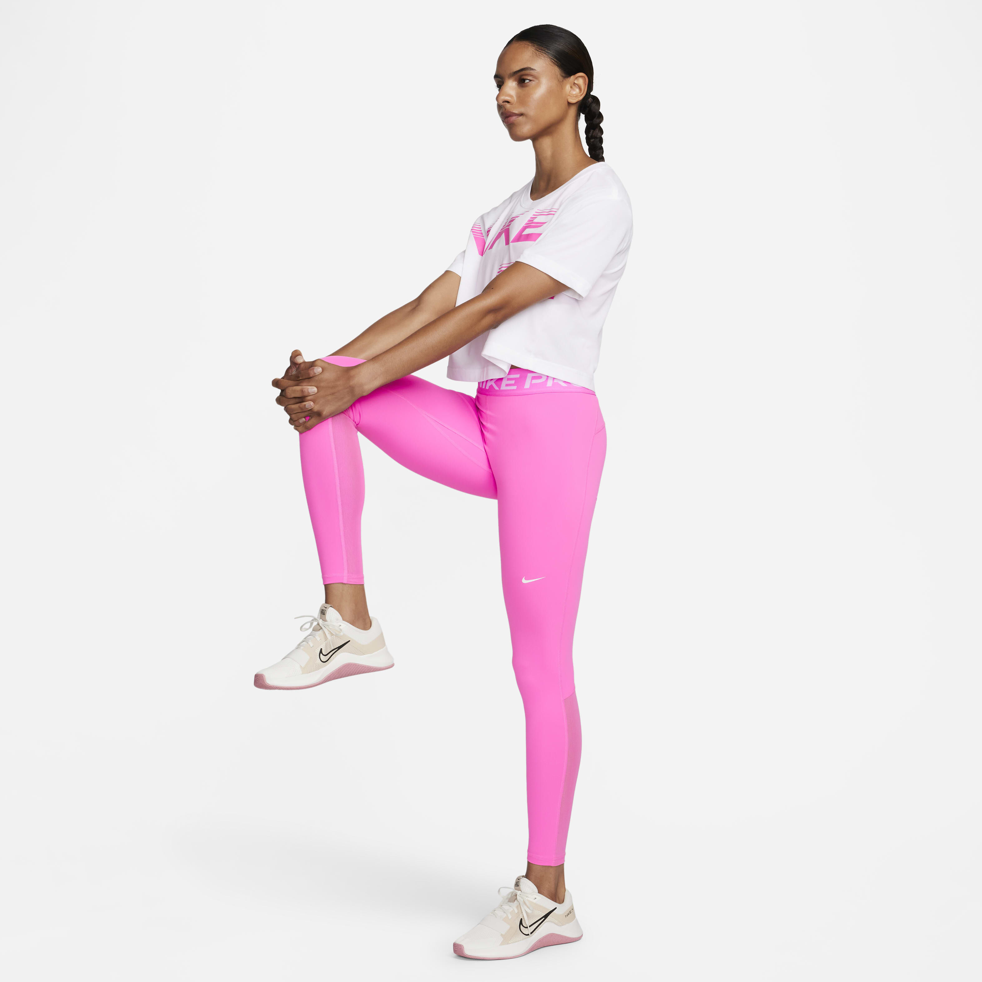 【超安い】 Women's Pro Nike Buy Mid-Rise Leggings Mesh-Panelled ウォーキング・ランニングウェア