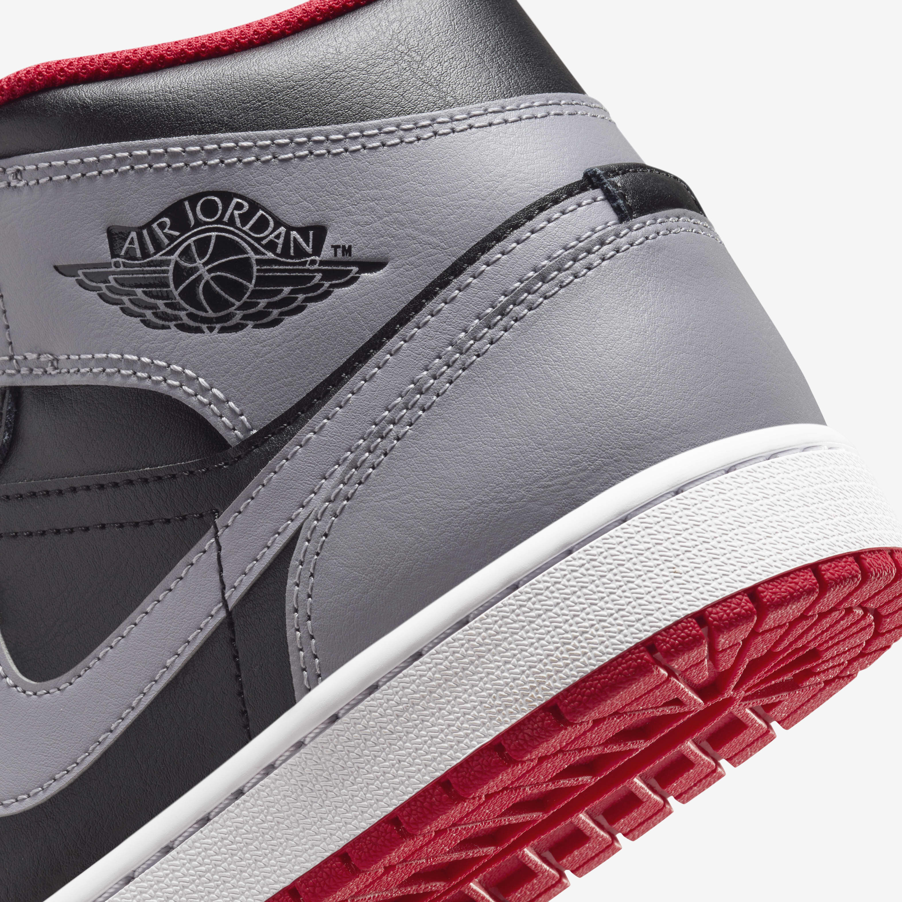 Buy Air Jordan 1 Mid Men's Shoes - Black/Fire Red/White