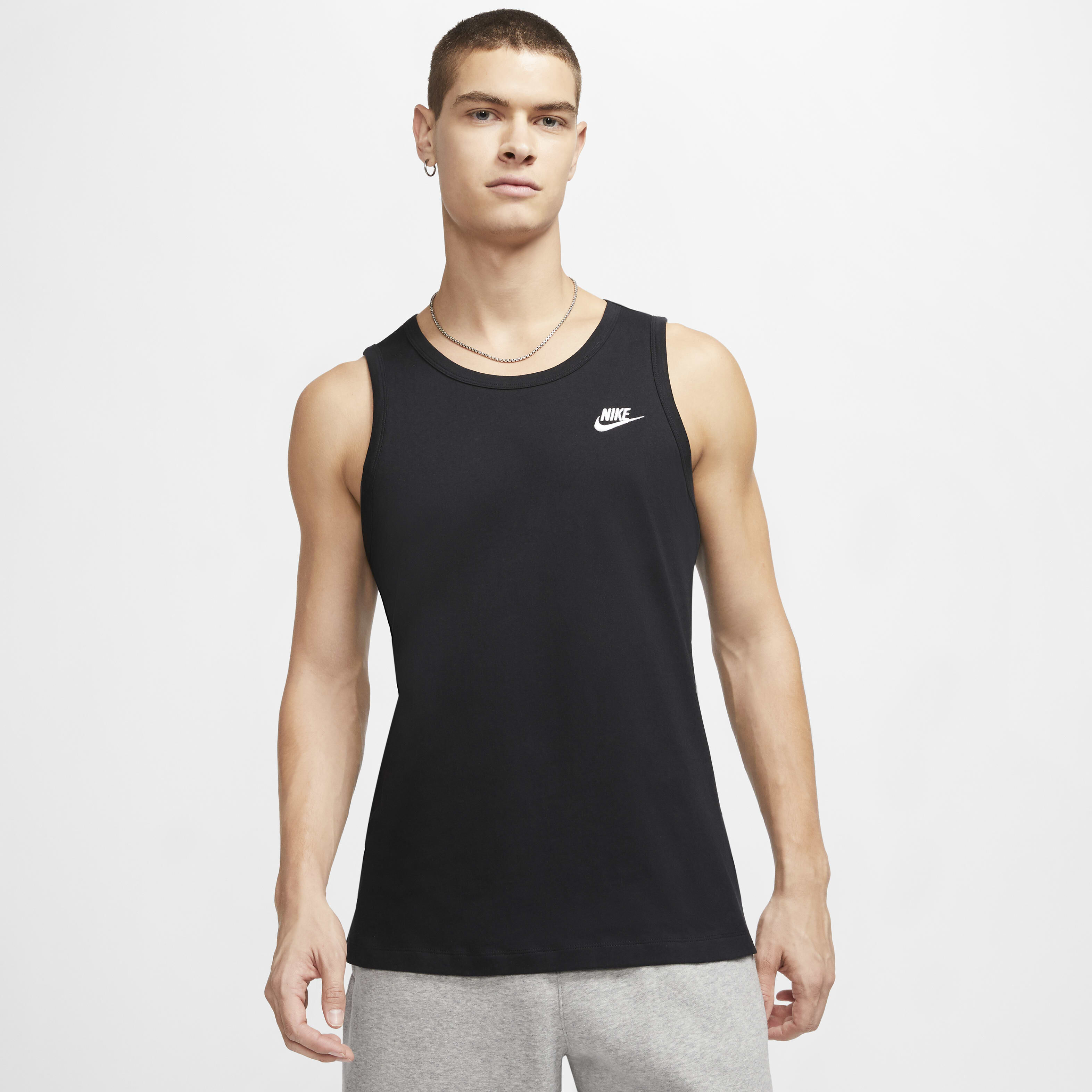Buy Nike Sportswear Club Men s Tank Top Black White Nike Saudi Official