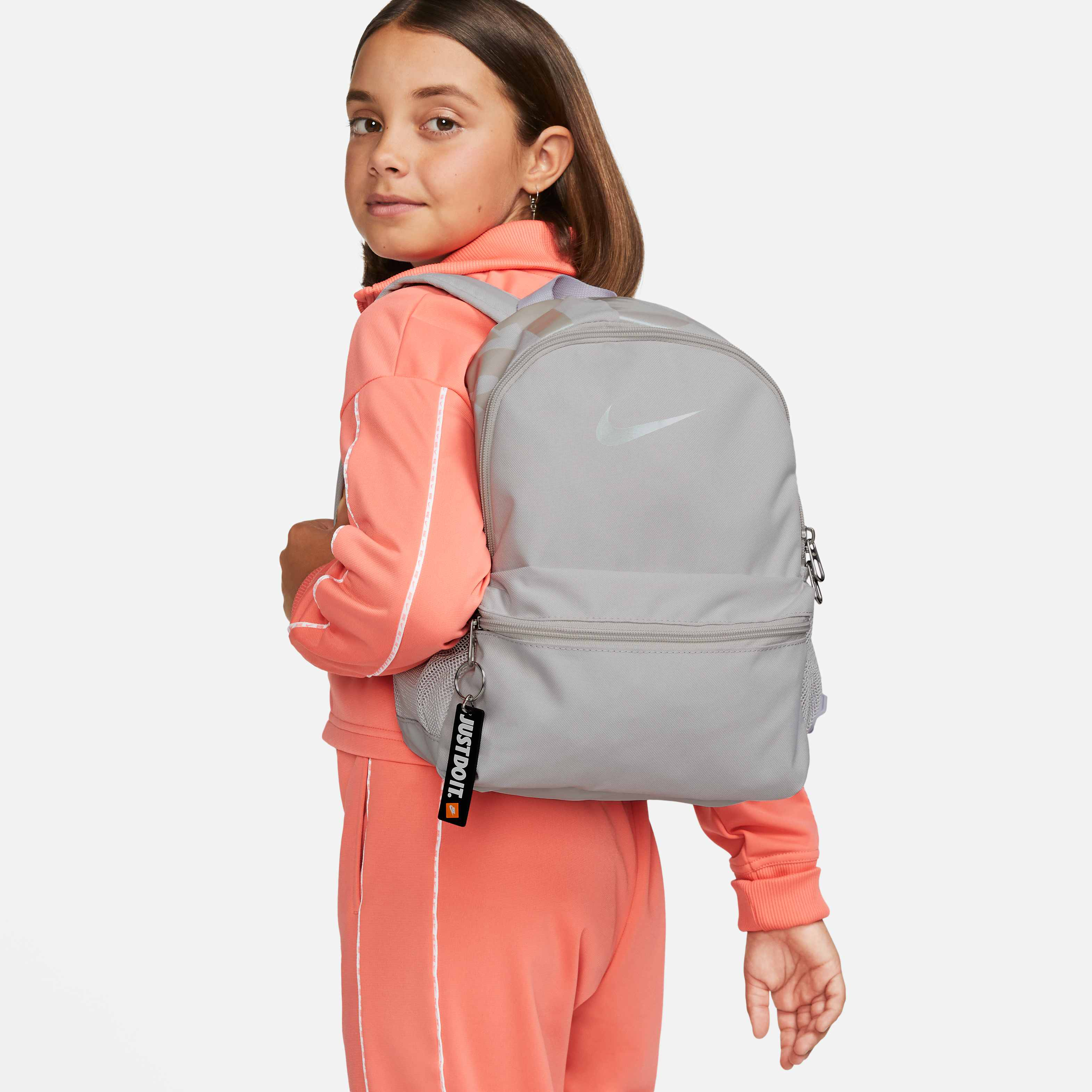 nike mini just do it backpack in grey