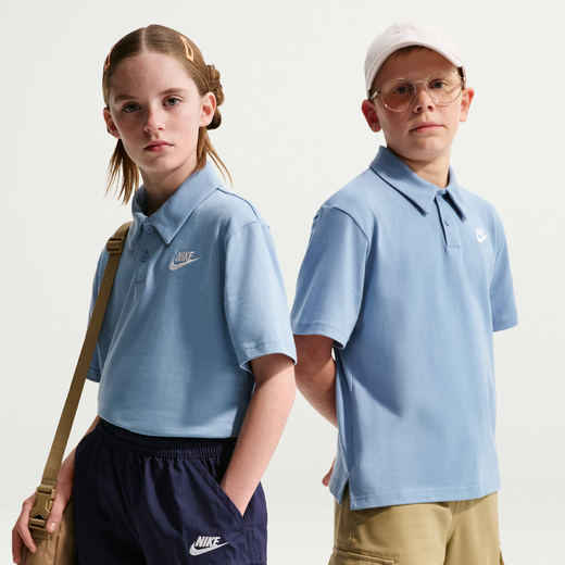 Polos-Nike, Nike Sportswear Club, Older Kids' Knit Short-Sleeve Polo