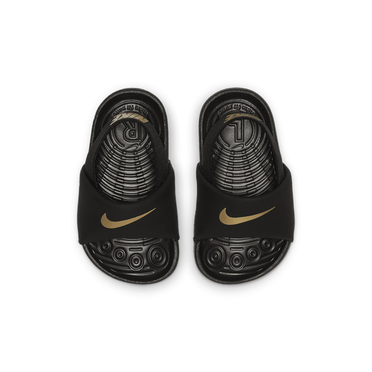 Nike kawa black sales and gold sliders