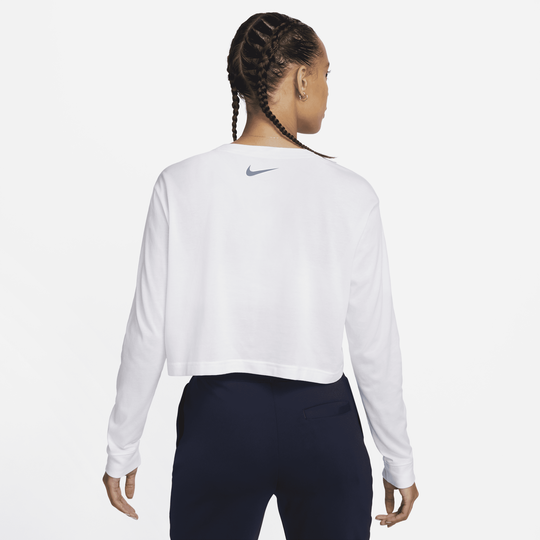Shop NikeCourt Dri FIT Slam Women s Long Sleeve Cropped Tennis Tee
