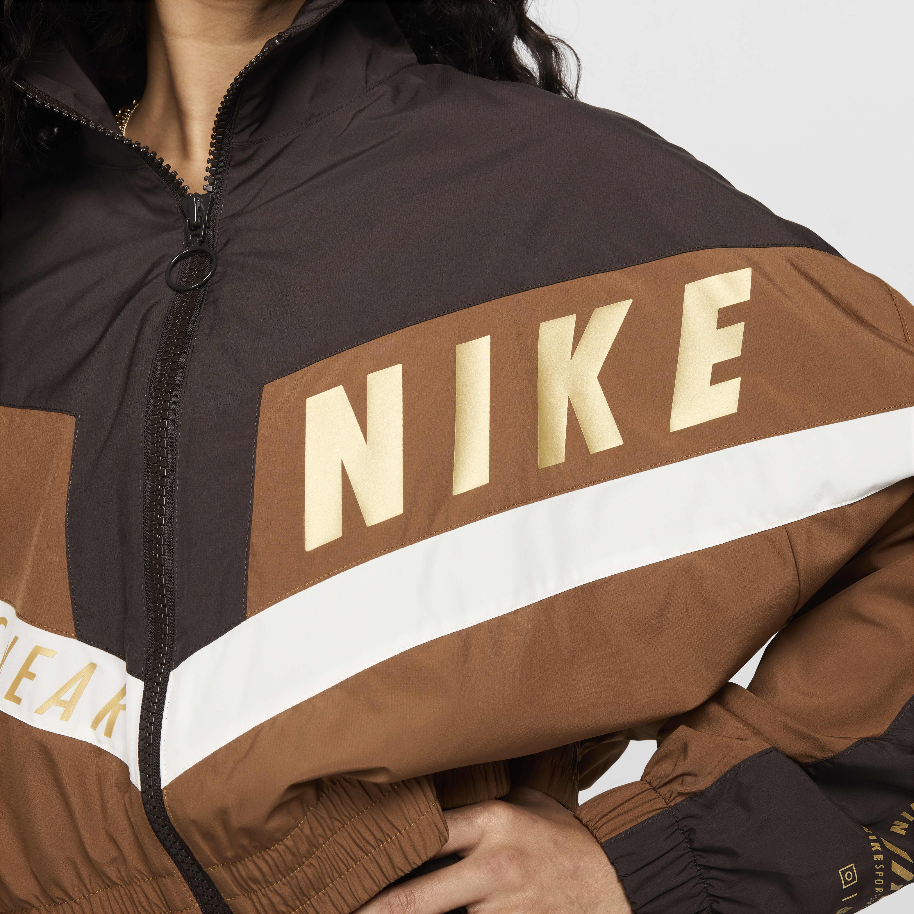Nike jacket brown cheap