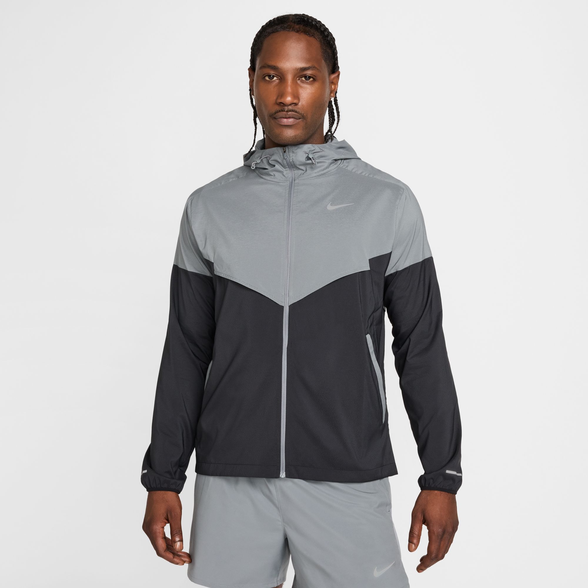 Nike windrunner grey and black clearance