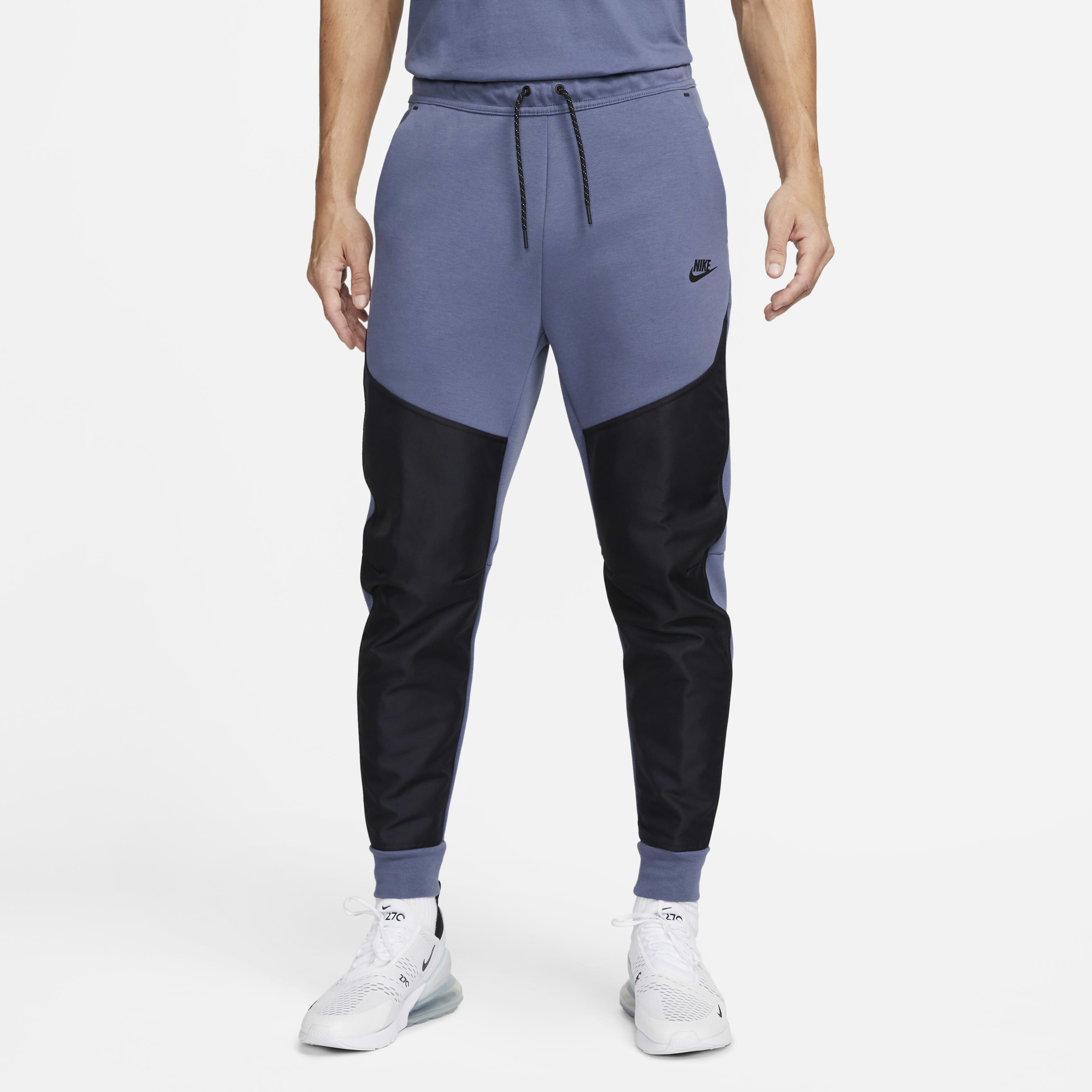 Nike tech fleece joggers blue and black outlet