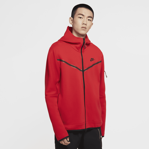 Red tech sales fleece nike