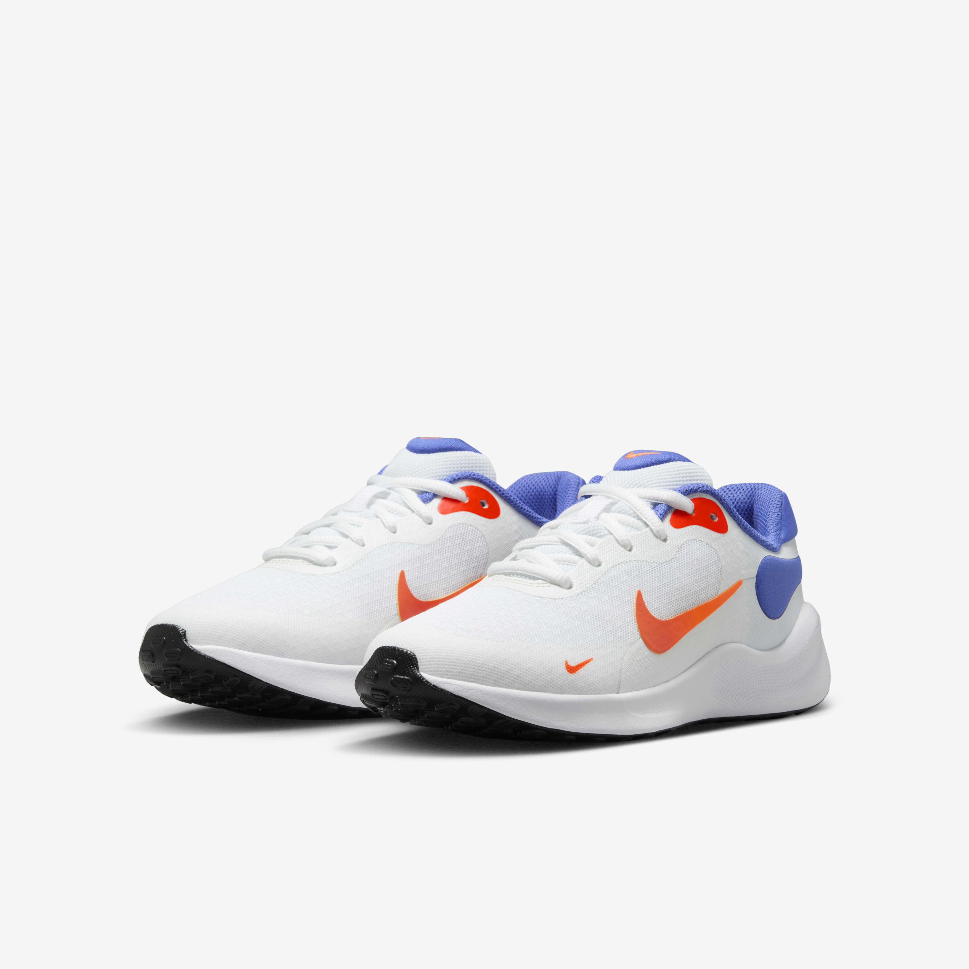 Buy Nike Revolution 7 Older Kids Running Shoes White Astronomy Blue Total Orange Team Orange Nike Saudi Official