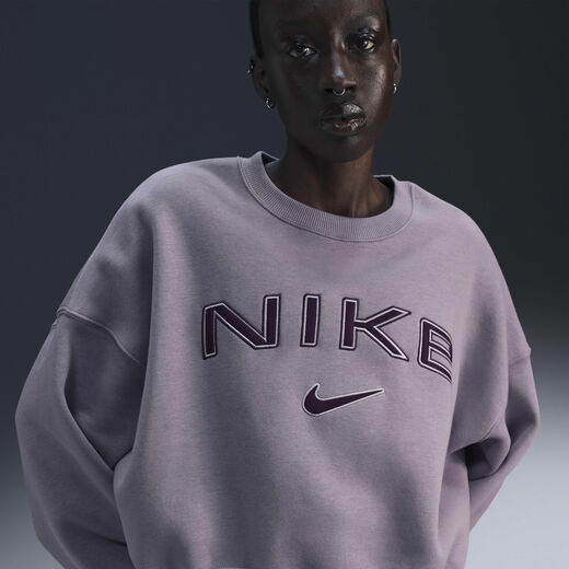 V2K Run-Nike, Nike Sportswear Phoenix Fleece, Women's Over-Oversized Crew-Neck Logo Sweatshirt