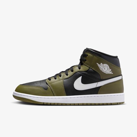 Jordans-JRDN, Air Jordan 1 Mid 'Sequioa', Men's Shoes